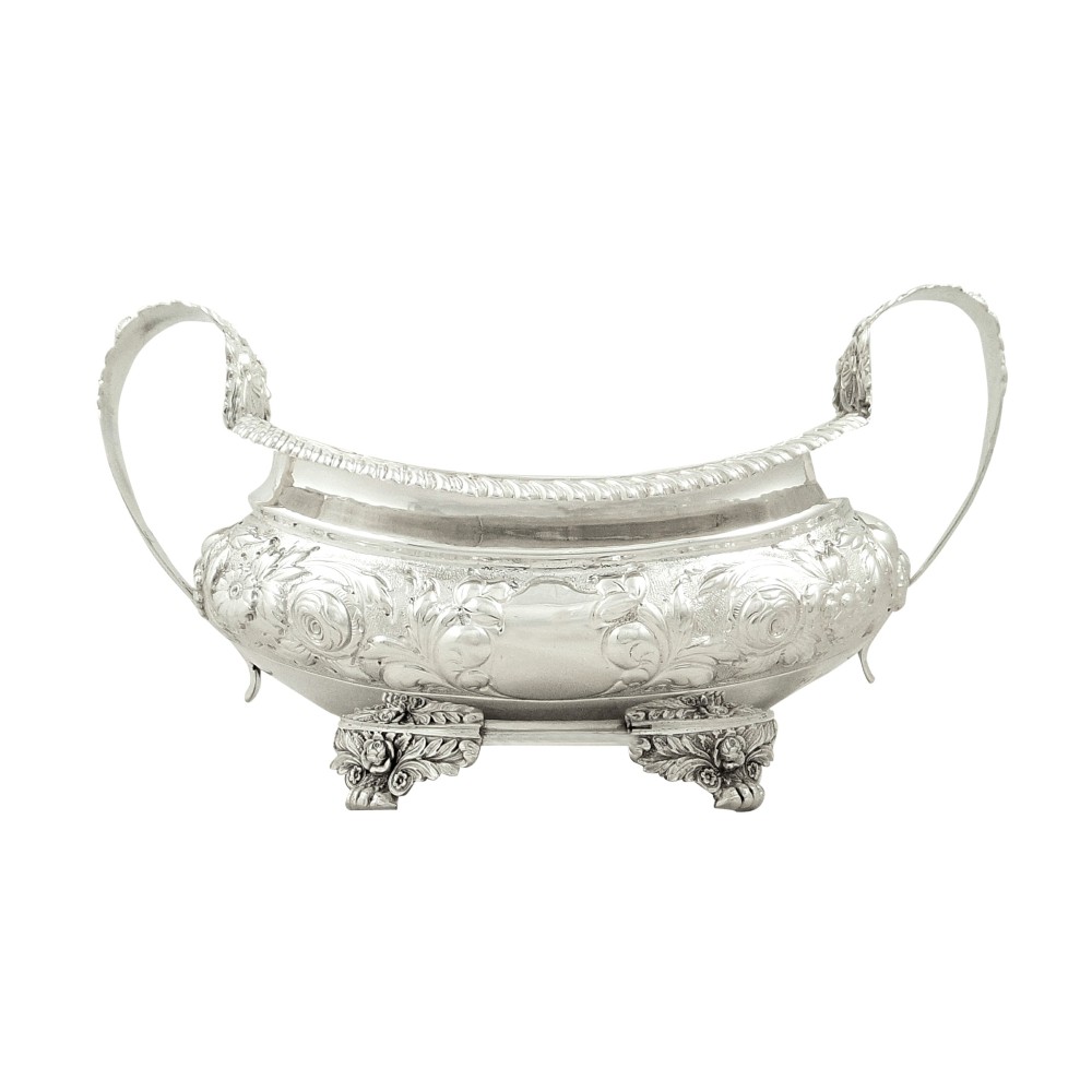 Antique Georgian Sterling Silver 2 Handle Bowl 1823 