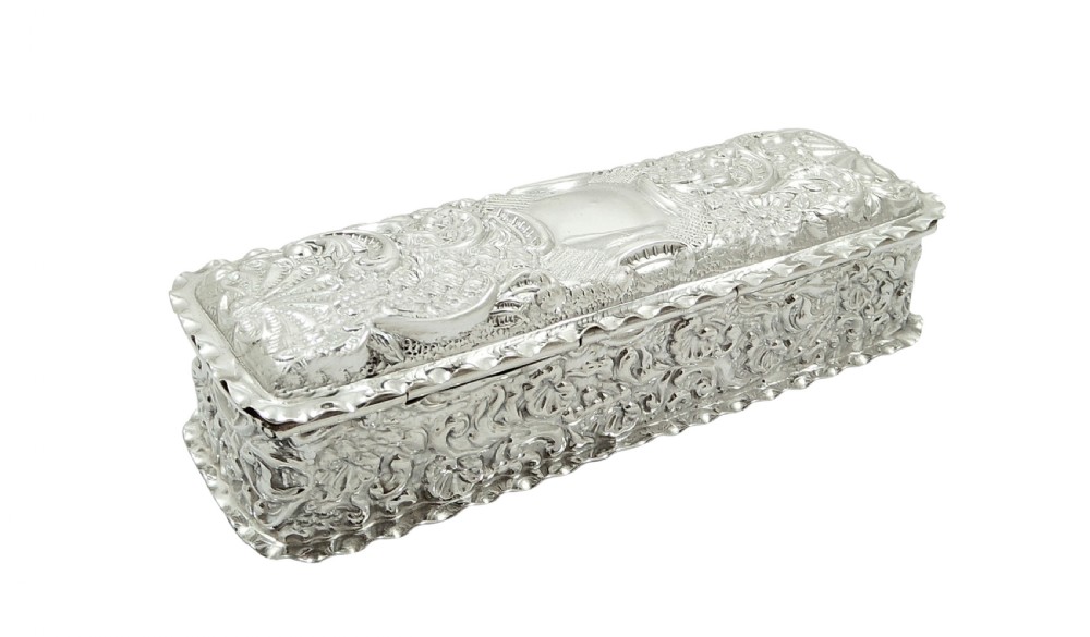 Antique Edwardian Sterling Silver Trinket Box 1904 View V