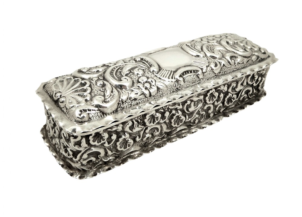 Antique Edwardian Sterling Silver Ring Box 1906 View IX