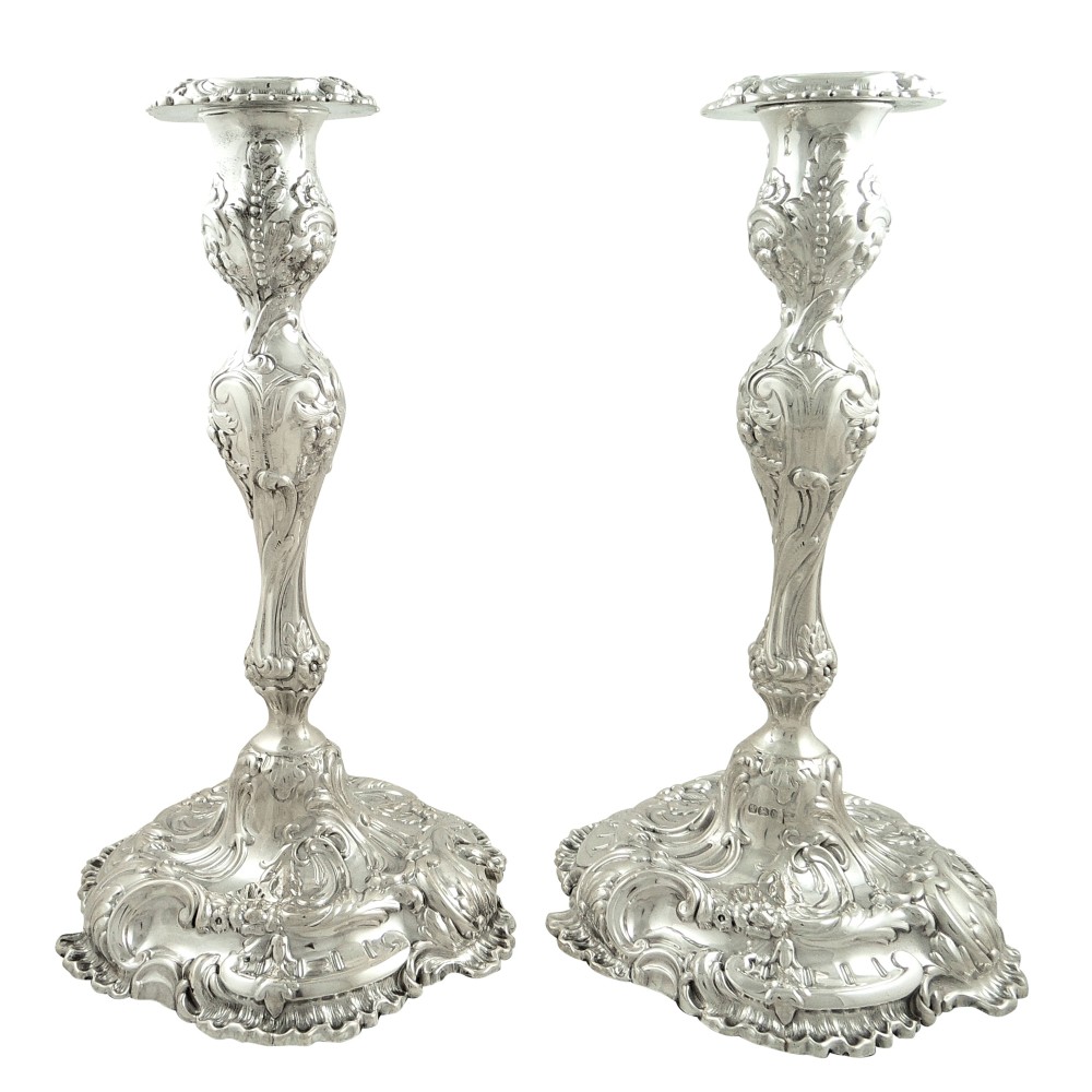 Pair of Antique Victorian Sterling Silver 11
