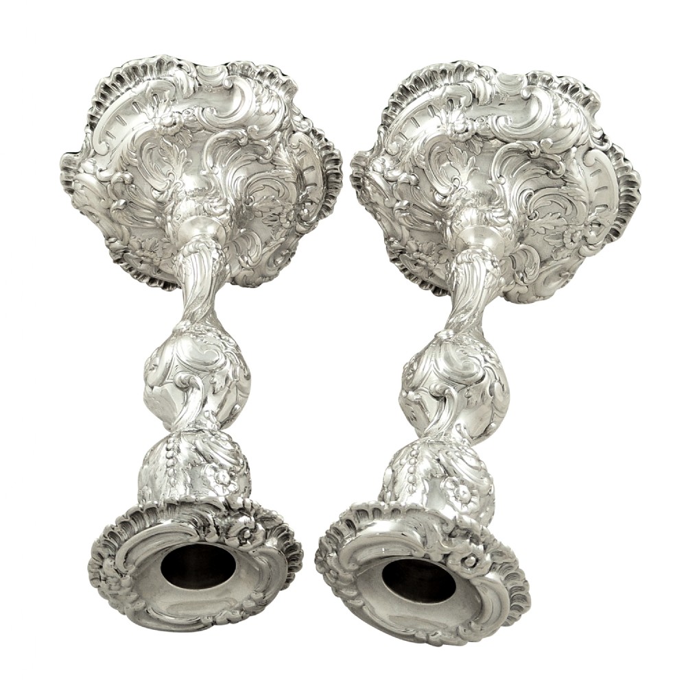 Pair of Antique Victorian Sterling Silver 11