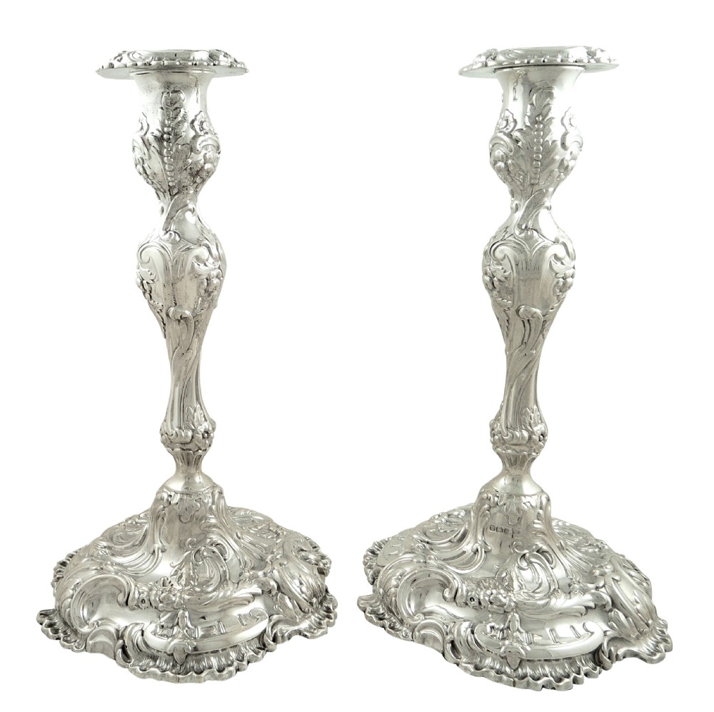 Pair of Antique Victorian Sterling Silver 11