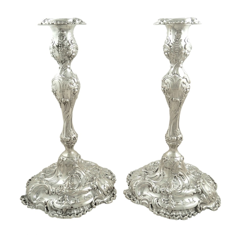 Pair of Antique Victorian Sterling Silver 11