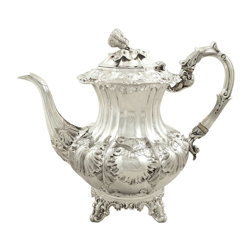 Antique Early Victorian Sterling Silver Coffee Pot 1839 - 1005 grams