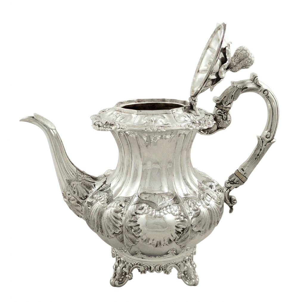 Antique Early Victorian Sterling Silver Coffee Pot 1839 - 1005 grams View VIII