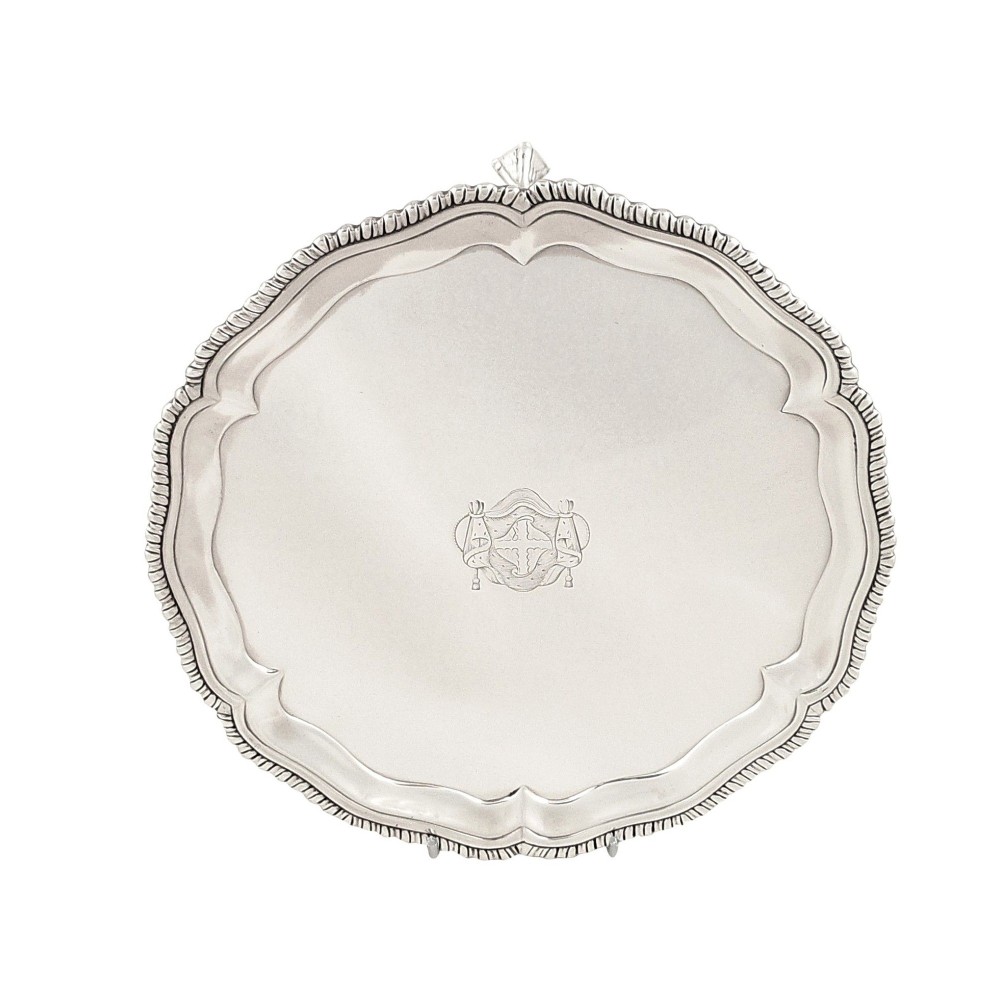 Antique Georgian Sterling Silver Tray / Salver 1768