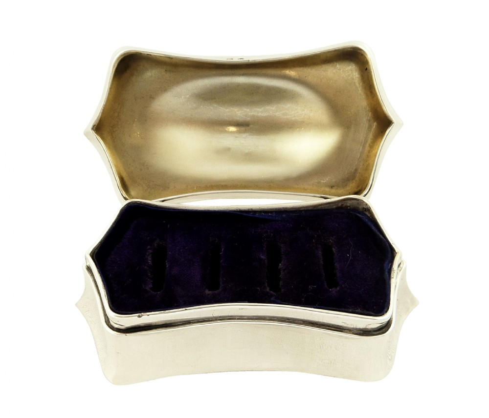 Unusual Shape Antique Sterling Silver Ring Box 1913 View VII