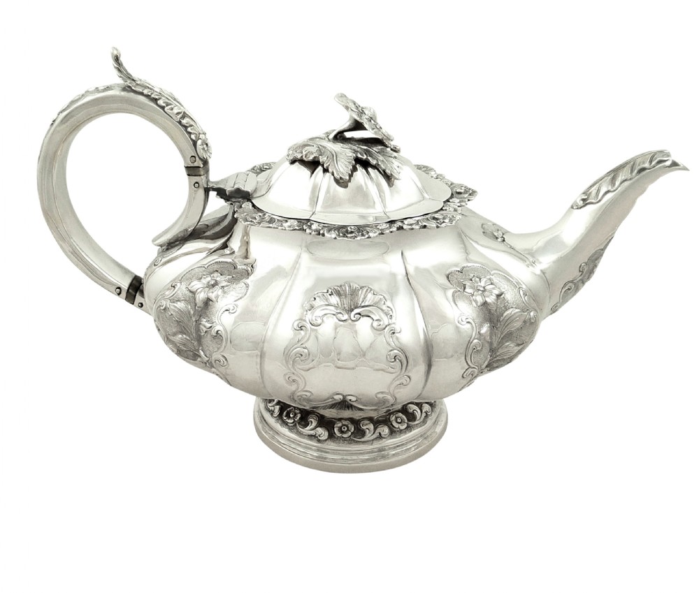 Antique William IV Sterling Silver Teapot 1834 View II
