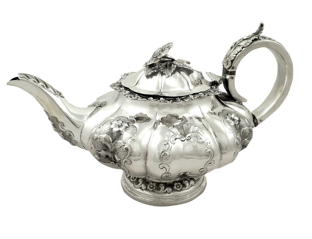 Antique William IV Sterling Silver Teapot 1834 View VIII