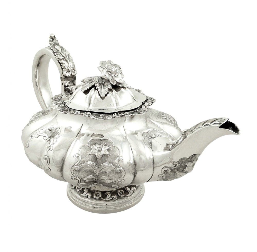 Antique William IV Sterling Silver Teapot 1834 View X