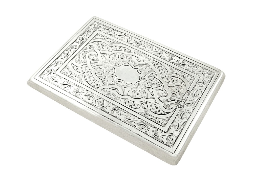 Antique Victorian Sterling Silver Card Case/Aide Memoire - 1875 - George Unite View II