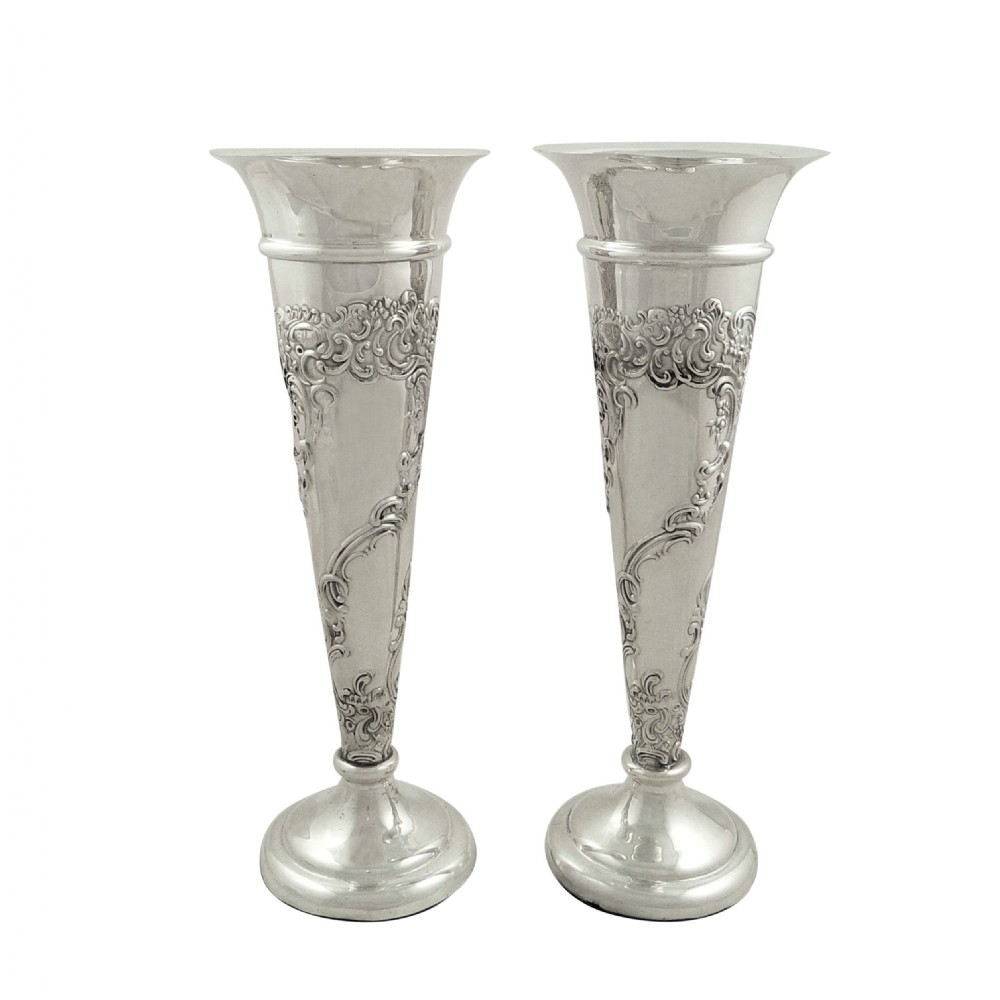Pair of Antique Edwardian Sterling Silver 8