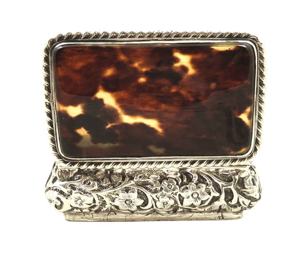 Unusual Antique Victorian Sterling Silver & Tortoiseshell Ring Box 1896 View VIII