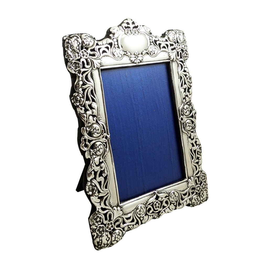 Antique Art Nouveau Sterling Silver Photo Frame 1902