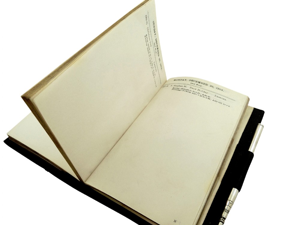 Antique Edwardian Sterling Silver Diary / Note Book 1901 View VI