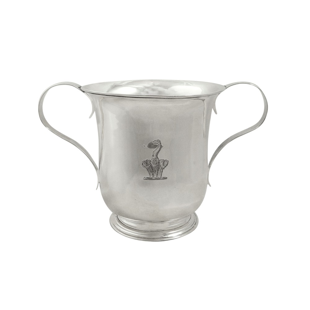 Antique Georgian Sterling Silver Porringer / 2 Handle Cup 1765