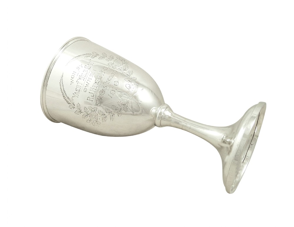 Antique Edwardian Sterling Silver Trophy/Goblet - St.Mawes Regatta 1910 View III