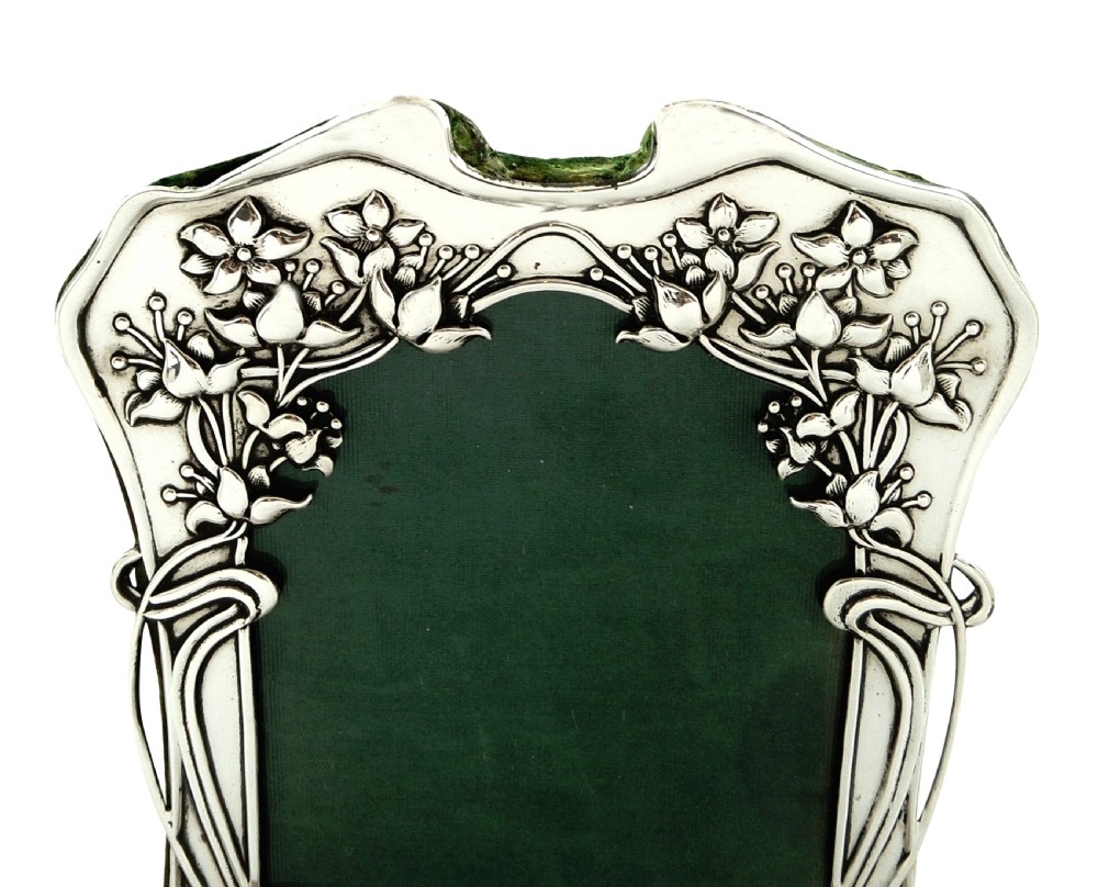 Antique Art Nouveau Sterling Silver Photo Frame 1901 View VI