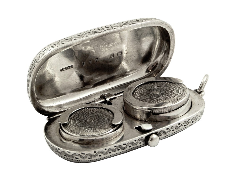Antique Edwardian Sterling Silver Double Sovereign Case 1908 View III