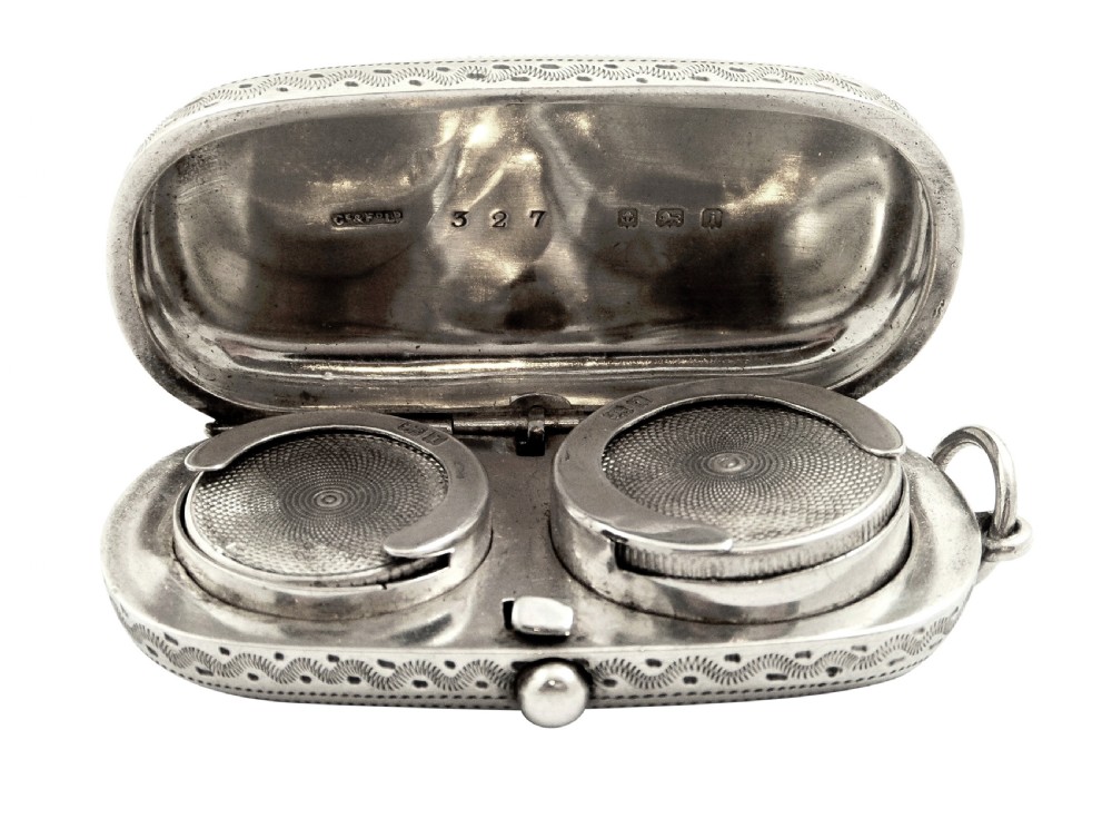 Antique Edwardian Sterling Silver Double Sovereign Case 1908 View IV