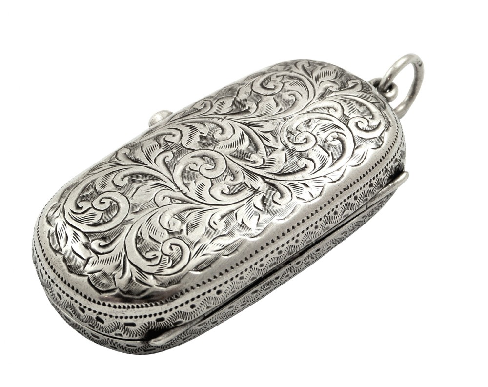 Antique Edwardian Sterling Silver Double Sovereign Case 1908 View VI