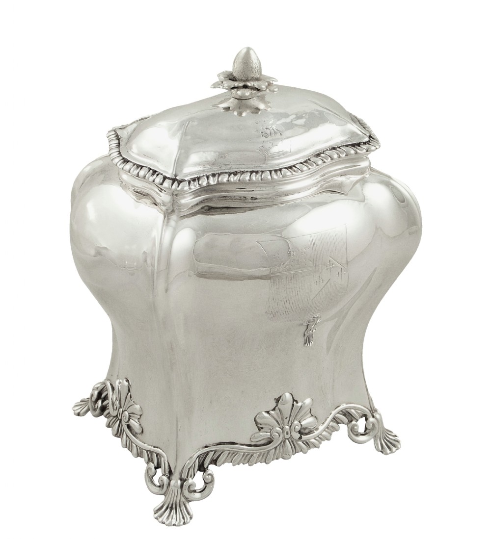 Pair of Antique Georgian Sterling Silver Caddies 1759 View IX