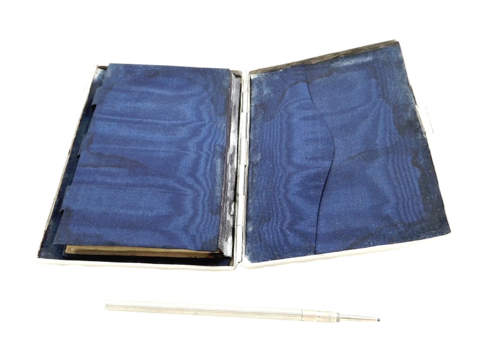Antique Victorian Sterling Silver Card Case / Aide Memoire 1865 View VI