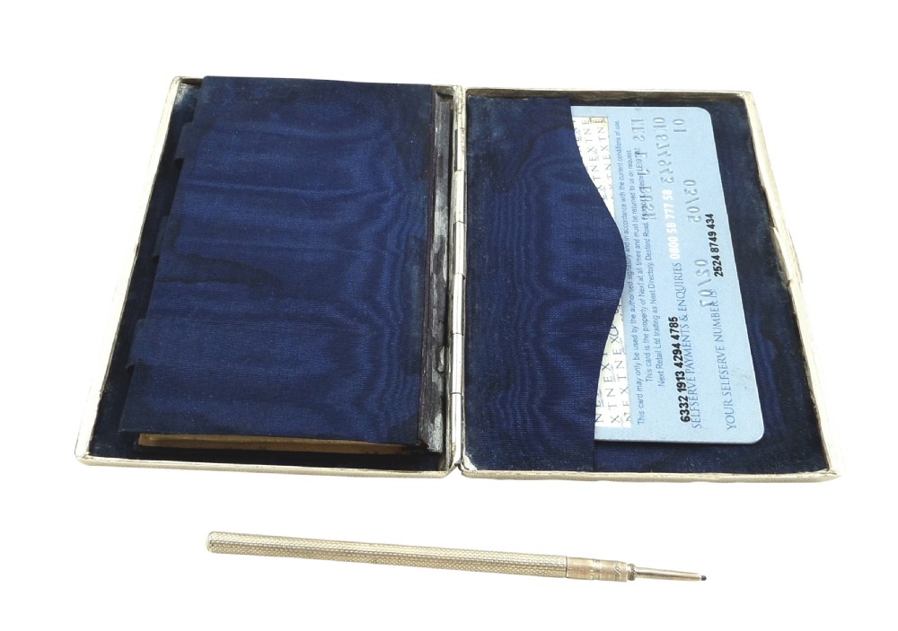Antique Victorian Sterling Silver Card Case / Aide Memoire 1865 View VII
