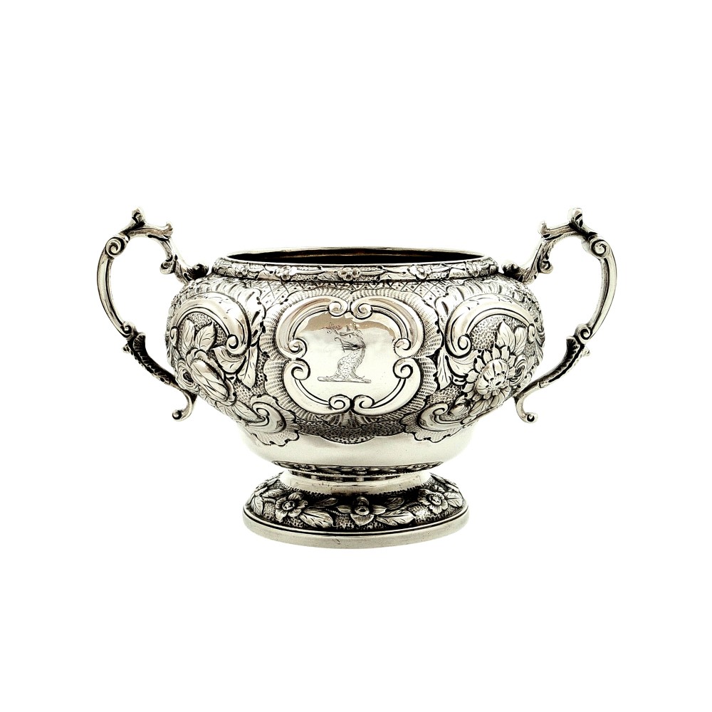 Antique Georgian Sterling Silver 2 Handle Bowl 1820