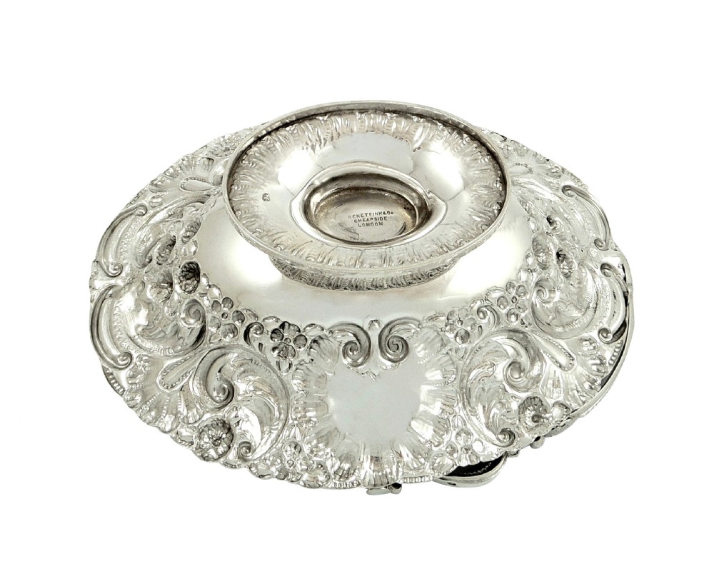 Antique Victorian Sterling Silver Basket 1897 View V