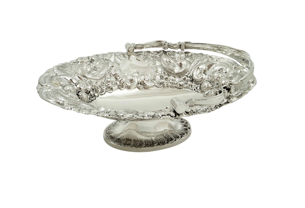 Antique Victorian Sterling Silver Basket 1897 View VII