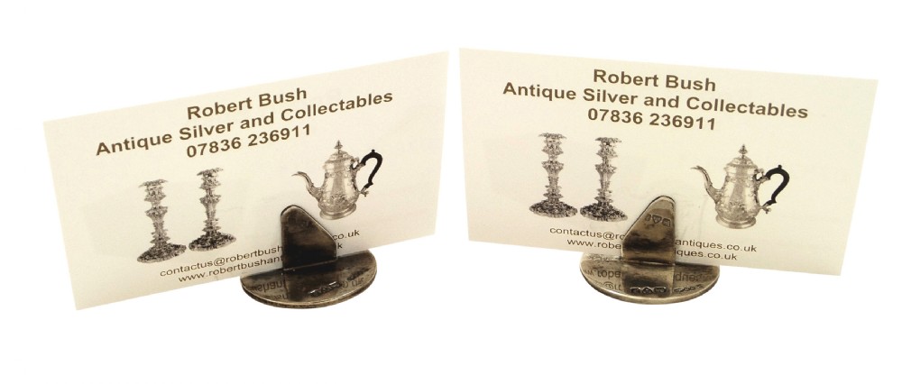 Pair of Antique Edwardian Sterling Silver Hatching Chick Menu Holders 1906 View VII