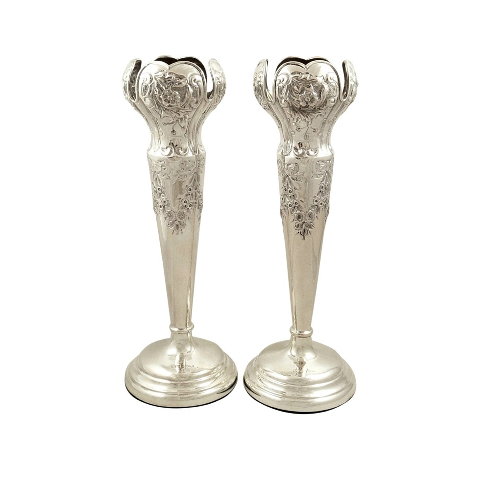 Pair of Antique Edwardian Sterling Silver 10