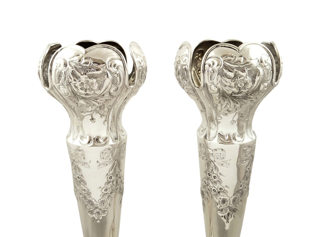 Pair of Antique Edwardian Sterling Silver 10