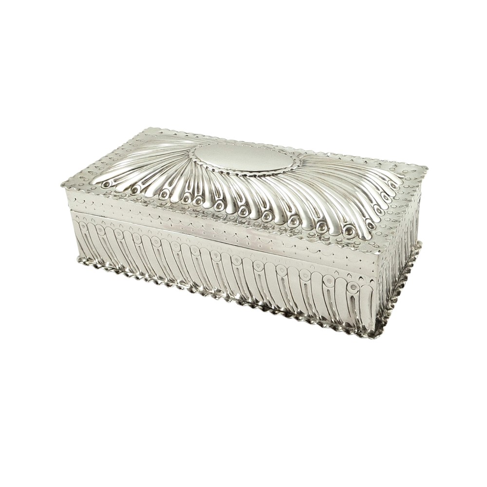 Antique Victorian Sterling Silver Cigarette / Trinket Box 1886
