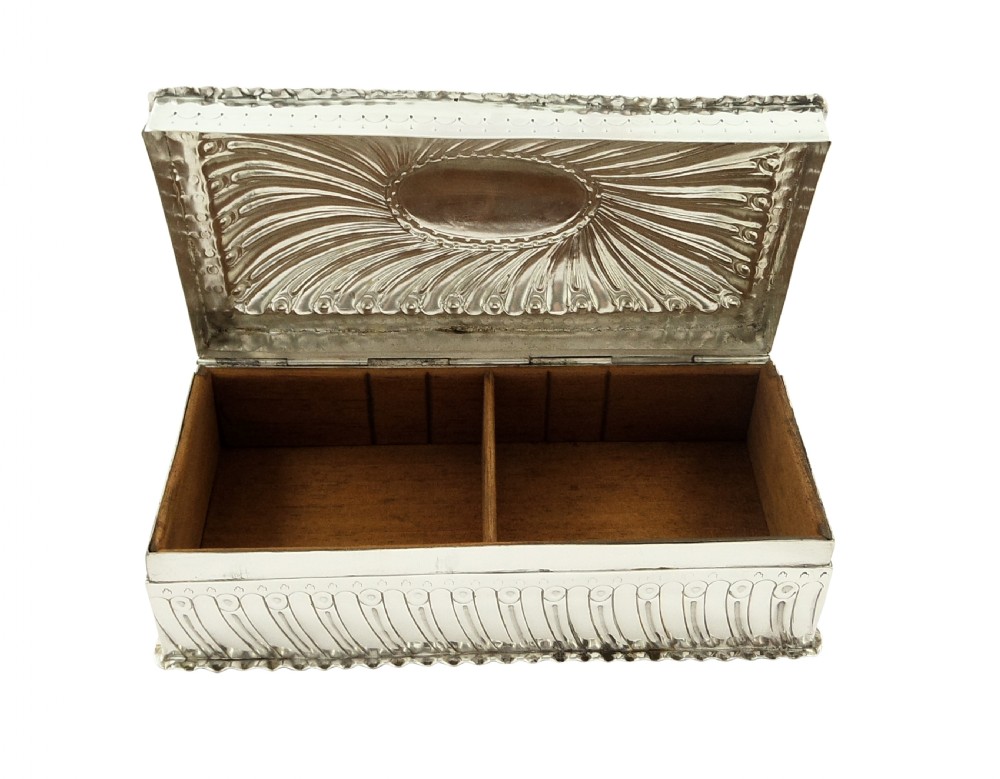 Antique Victorian Sterling Silver Cigarette / Trinket Box 1886 View III