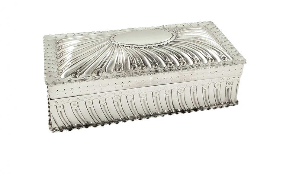 Antique Victorian Sterling Silver Cigarette / Trinket Box 1886 View IX