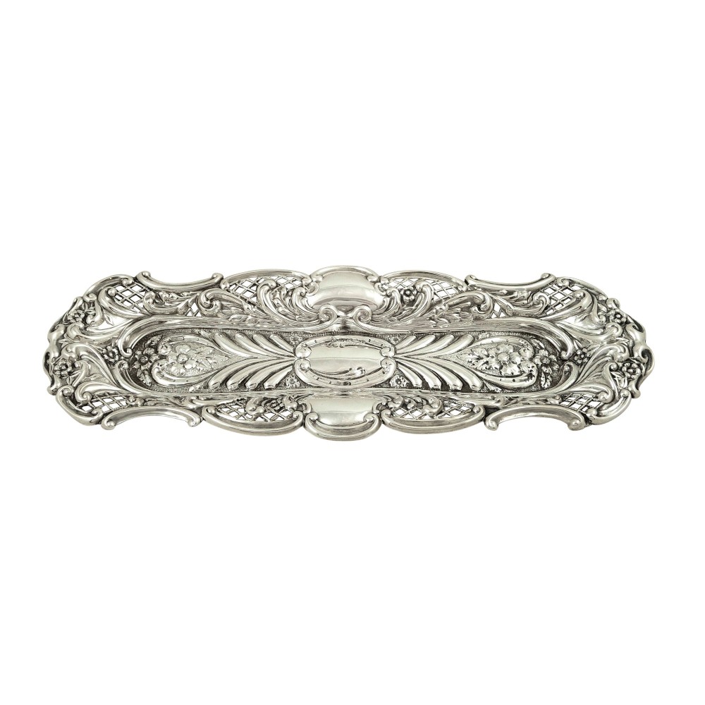 Antique Victorian Sterling Silver Pen Tray 1899