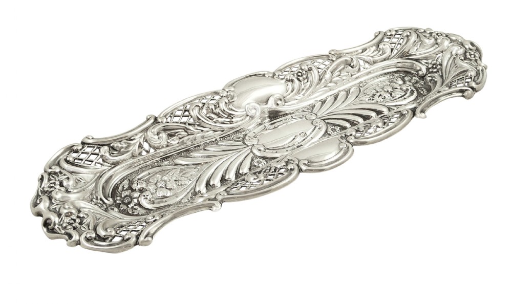 Antique Victorian Sterling Silver Pen Tray 1899 View II
