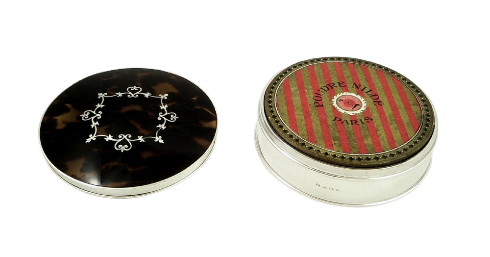 Antique Sterling Silver & Tortoiseshell Powder Pot / Box 1921 View VIII