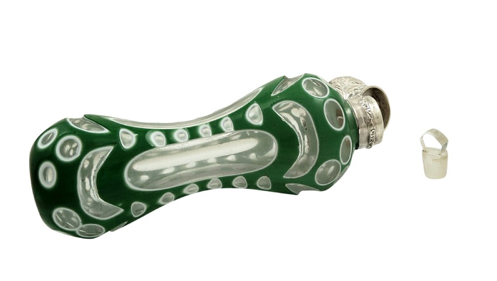 Antique Victorian Silver & Green Overlay 4