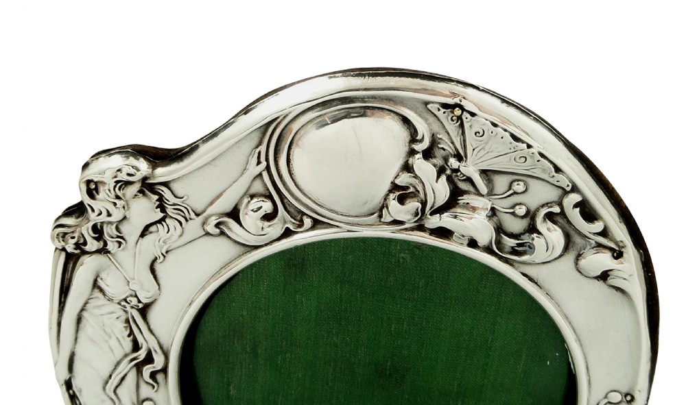 Antique Edwardian Art Nouveau Style Photo Frame 1909 View III