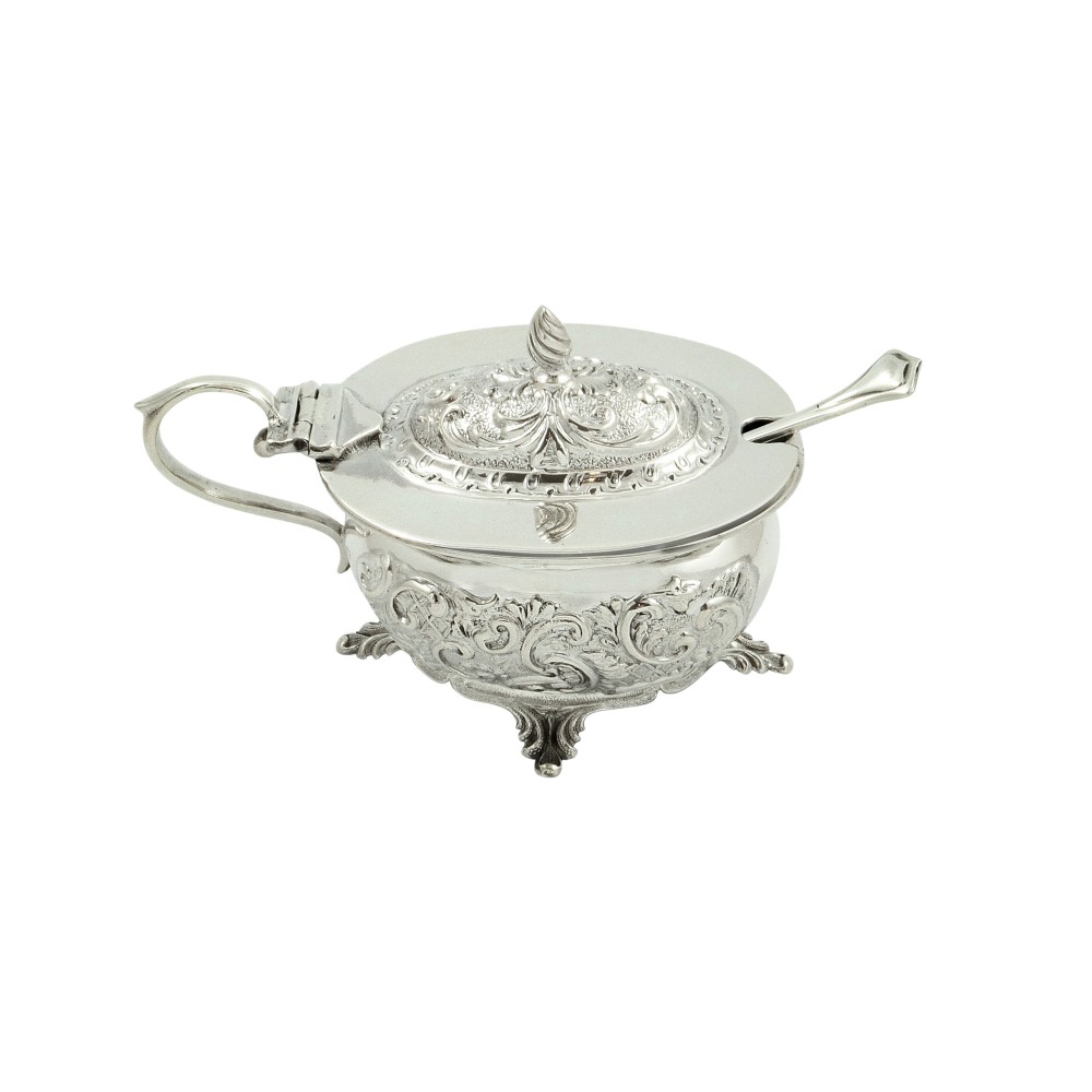Antique Edwardian Sterling Silver Mustard Pot 1902