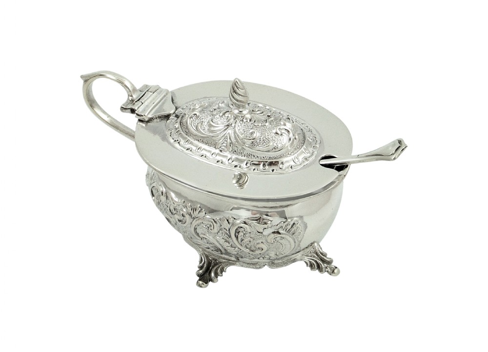 Antique Edwardian Sterling Silver Mustard Pot 1902 View V