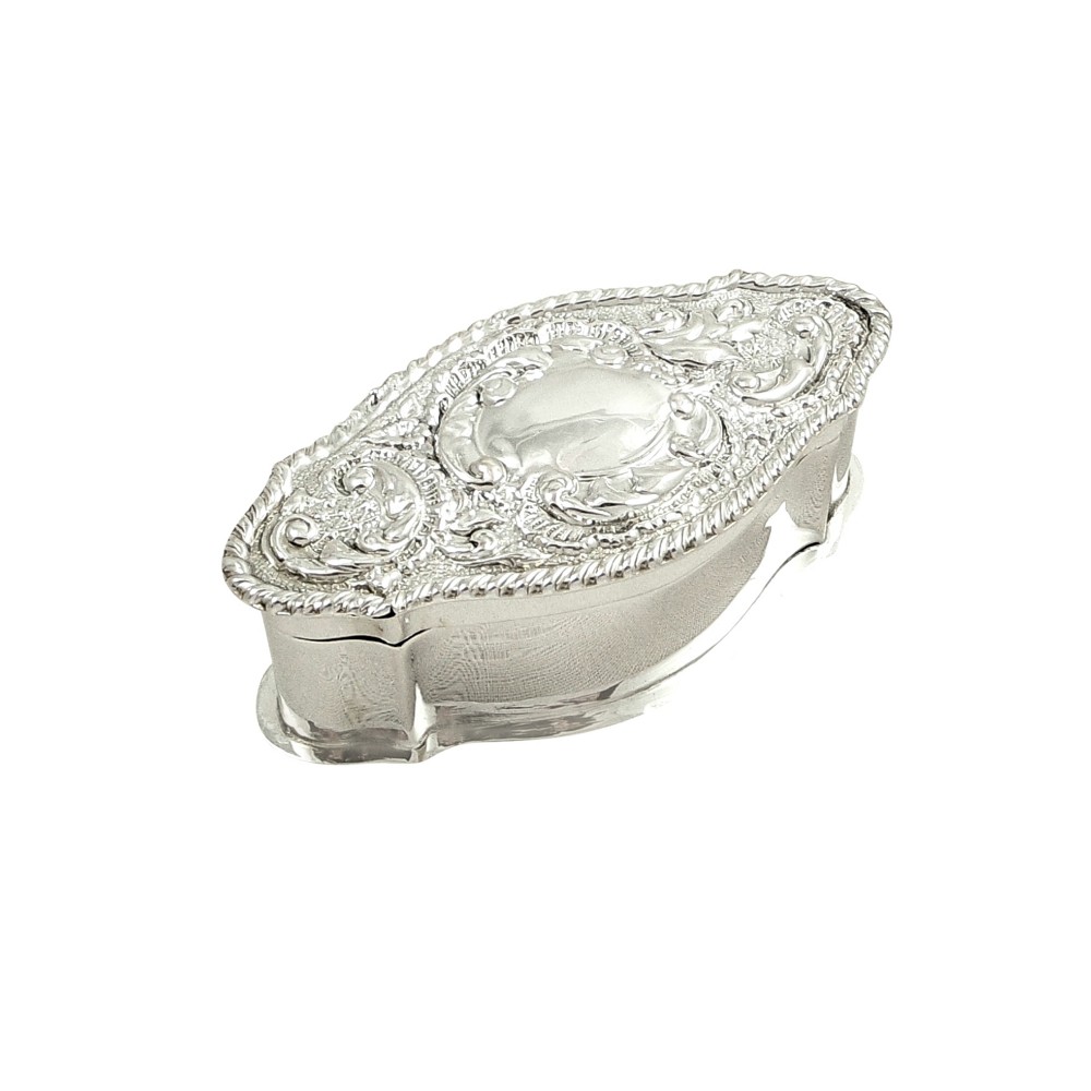 Antique Sterling Silver Edwardian Trinket Box 1902