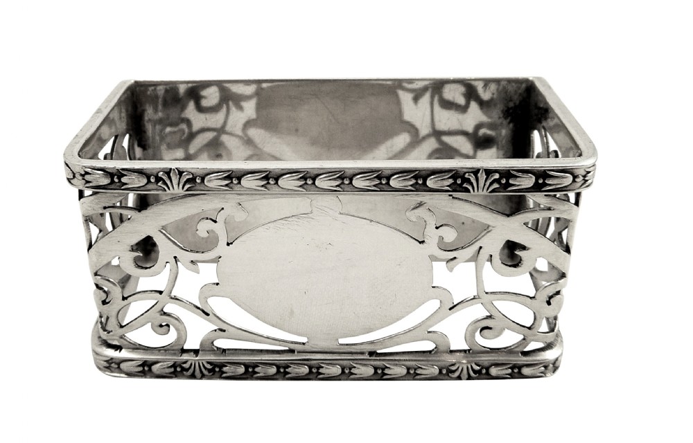 Pair of Unusual Shape Antique Sterling Silver Napkin Rings 1925 View VI
