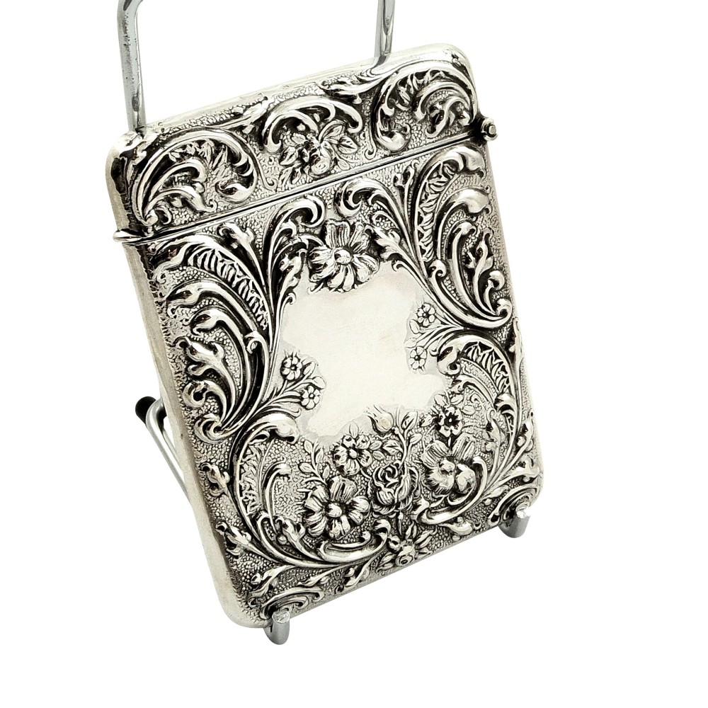 Antique Edwardian Sterling Silver Card Case 1907