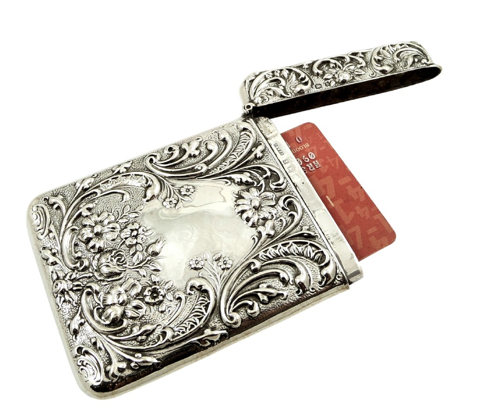 Antique Edwardian Sterling Silver Card Case 1907 View II