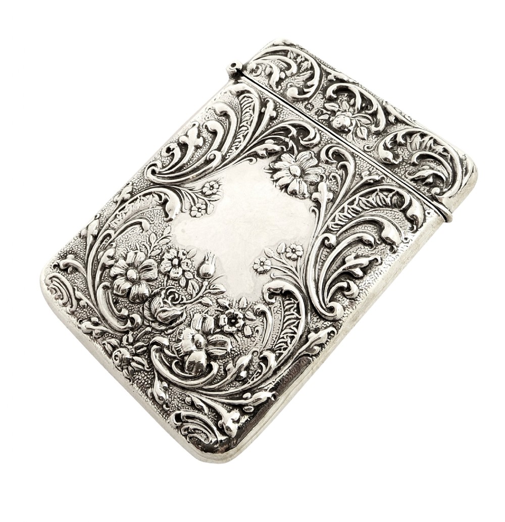 Antique Edwardian Sterling Silver Card Case 1907 View VII