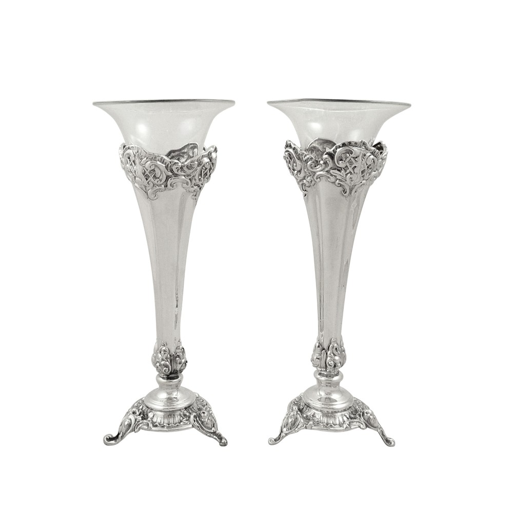 Pair of Antique Victorian Sterling Silver 7